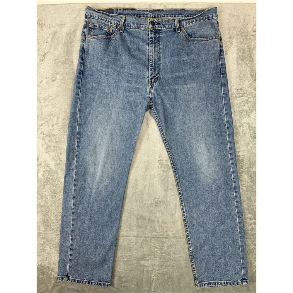 Levis Red Tab 505 Regular Straight‎ Mens 42X32 Medium Stone Wash 100% Cotton